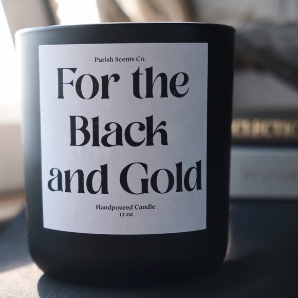 New Orleans Saints NFL Candle 12 oz. - For The Black and Gold - Picture 2 of 3